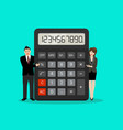 tiny business people with calculator vector image