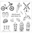 doodle hand drawn collection of holland icons vector image vector image