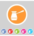 cezve turkish coffee pot icon flat web sign vector image