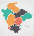 Devon england map with states and modern round Vector Image