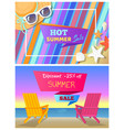 hot summer sale with 25 off promo posters set vector image vector image