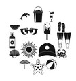 summer icons set simple style vector image
