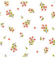 autumn seamless pattern with lingonberry sprigs vector image vector image