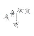 businessmen on a wire vector image