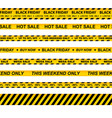 set seamless caution tapes for black fri vector image