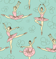 seamless pattern of ballet dancers vector image vector image