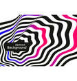 black and white lines optical illusion background vector image