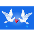 watercolor soaring pigeons pair vector image vector image