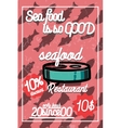 color vintage seafood restaurant poster vector image