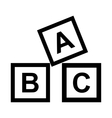 abc blocks toy simple icon vector image vector image