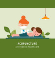 back pain acupuncture alternative healthcare vector image