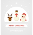 greeting christmas card new year characters vector image