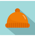 orange winter hat icon flat style vector image vector image