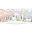 osaka japan city skyline in paper cut style vector image vector image
