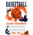 basketball sport game announcement vector image