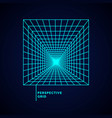 perspective grid on a dark background modern vector image