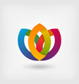 abstract symbol flower in rainbow colors vector image