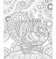 adult coloring bookpage a thanksgiving turkey vector image vector image