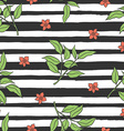 floral seamless pattern with stripes vector image