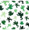 seamless pattern with silhouettes of river frogs vector image