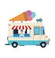 ice cream truck and man vector image