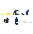 set cute cats different breeds isolated vector image