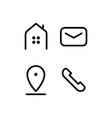 set linear icon design for business card element vector image vector image