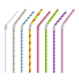color drinking straws set vector image vector image