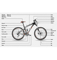 full suspension mtb scheme vector image