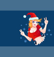 santa girl for christmas vector image vector image
