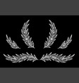 chalk set with branches and laurel wreath vector image vector image