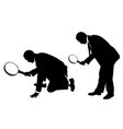 men with magnifying glass vector image vector image