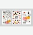 modern abstract cards with ancient sculptures set vector image vector image