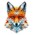 polygonal fox head geometric animal face vector image vector image