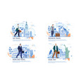 airline business trip services flat banner vector image