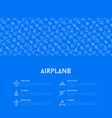 airplane concept with thin line icons vector image