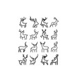 isolated black outline monochrome deer vector image
