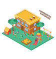 kindergarten isometric composition vector image vector image