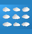 cloud abstract white cloudy set isolated on blue vector image vector image
