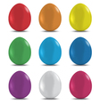 colorful easter eggs isolated on white background vector image vector image