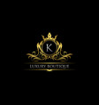 luxury royal king k letter crest gold logo vector image