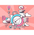 mechanism with paper air plane and office vector image