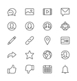 social network thin icons vector image vector image