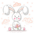 cute teddy rabbit - cartoon vector image