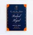 decorative flower indian style wedding card design vector image