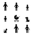 family infographic icons collection vector image