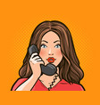 girl or young woman talking on the phone vector image vector image