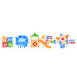 kids zone emblem baby label play sign playground vector image vector image