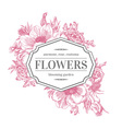 vintage frame with summer flowers vector image
