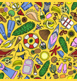 yellow seamless background with accessories vector image